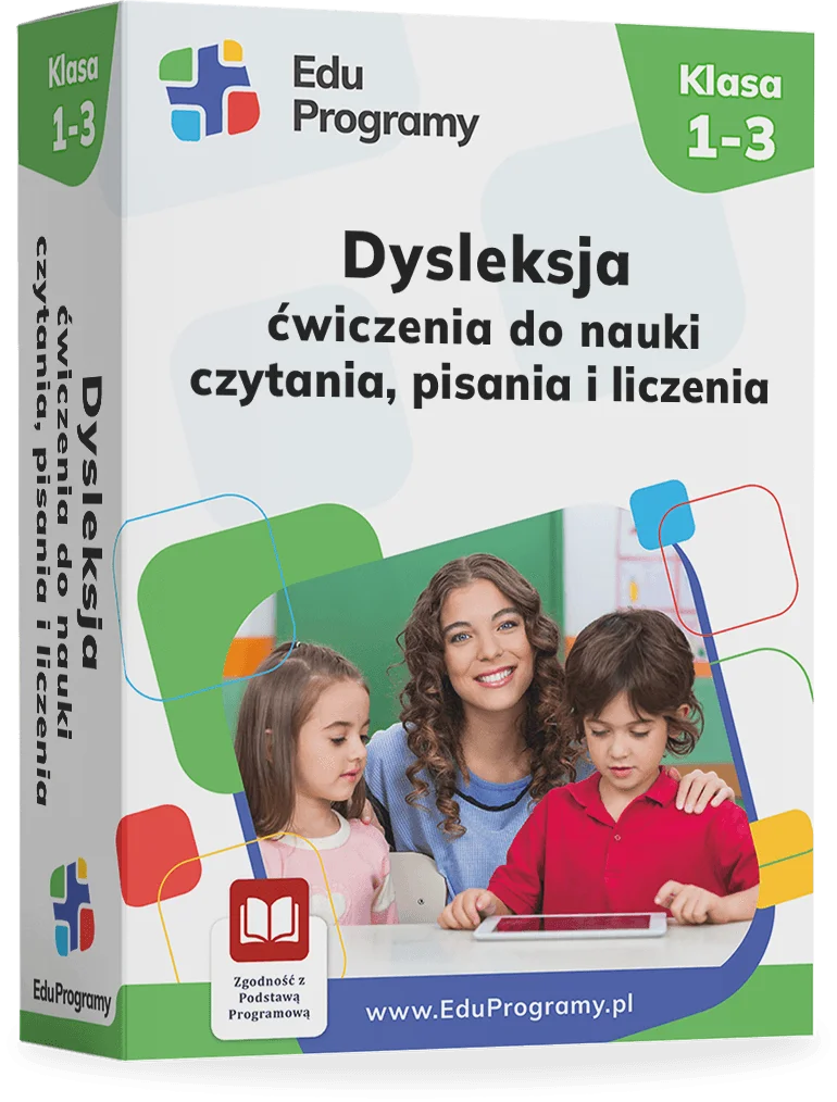 EduProgramy - Ćwiczenia do nauki czytania, pisania i liczenia poziom 1+2 - widok od frontu