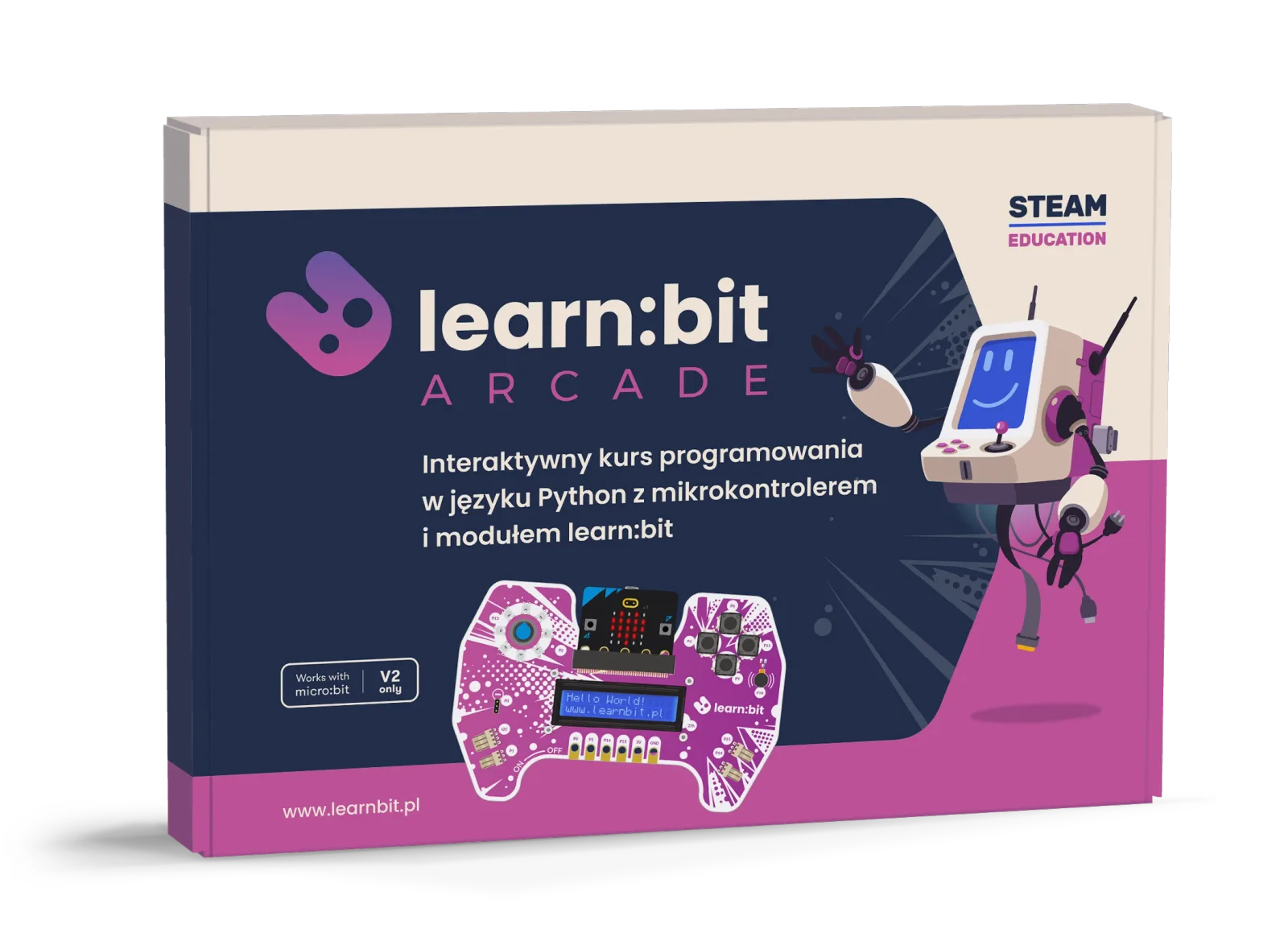 learn:bit Arcade - zestaw pudełkowy od frontu