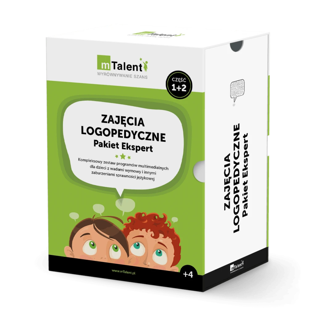 mTalent- ZAJĘCIA LOGOPEDYCZNE 1 + 2 - PAKIET EKSPERT - program multimedialny (wiek 4+)