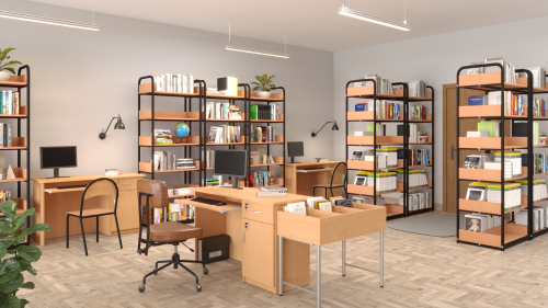 Regał biblioteczny C wzmocniony - aranżacja biblioteki szkolnej