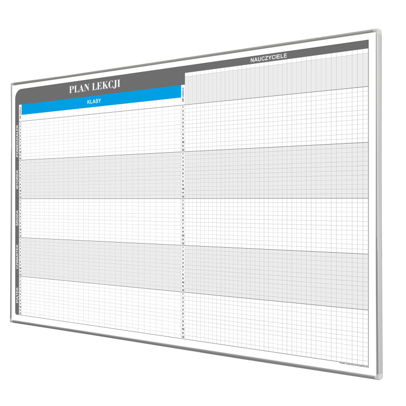 Plan lekcji dla 30 klas i 40 nauczycieli 144x92cm magnetyczny suchościeralny - widok produktu
