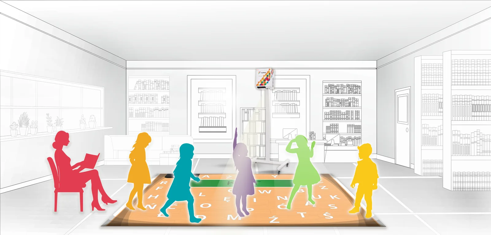 FunFloor Mobilny - projekcja na podłodze w świetlicy