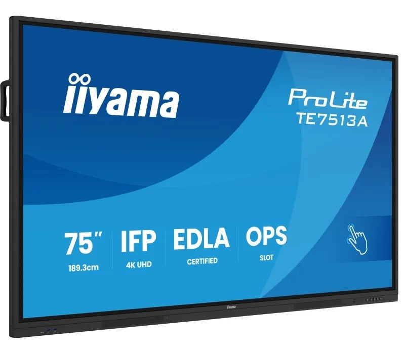 Monitor interaktywny iiyama 75" TE7513A-B3AG 4K z certyfikatem Google - EDLA - widok produktu