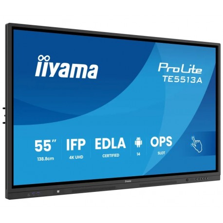 Monitor interaktywny iiyama 55" TE5513A-B2AG 4K z certyfikatem Google - EDLA - widok produktu